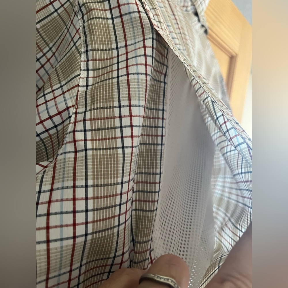 Columbia Men’s Red,‎ Tan and Black Plaid Shirt Size Large - Picture 10 of 13